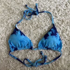Blue and White Bikini Top
